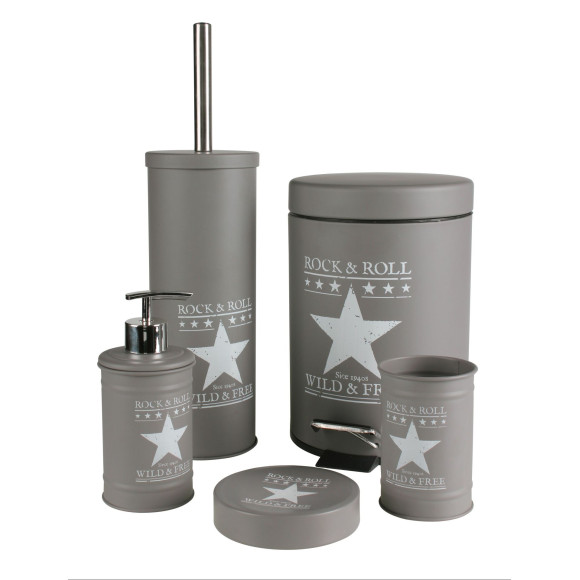 Szczotka do WC ELVIS, 9,5x38,5 cm, kol.szaro-biały