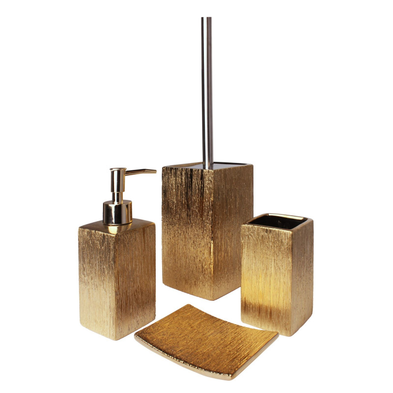 Szczotka do WC FLOSS, 9,5x9,5x40 cm, kol. złoty