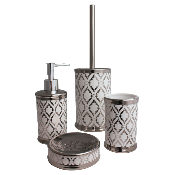 Szczotka do WC GLAZE, 10,5x10,5x39 cm, kol. srebrn