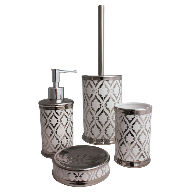 Szczotka do WC GLAZE, 10,5x10,5x39 cm, kol. srebrn