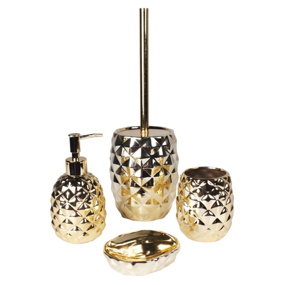 Szczotka do WC PINEAPPLE, 12x36 cm, kol. złoty