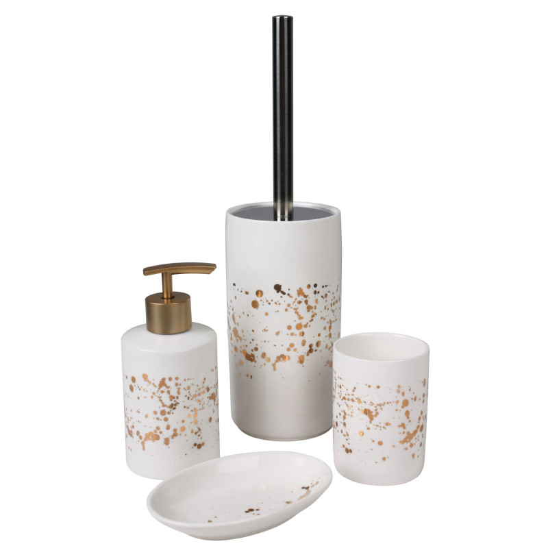 Mydelniczka SKYLIGHT, 13x9x2,5 cm, kol.biało-złoty