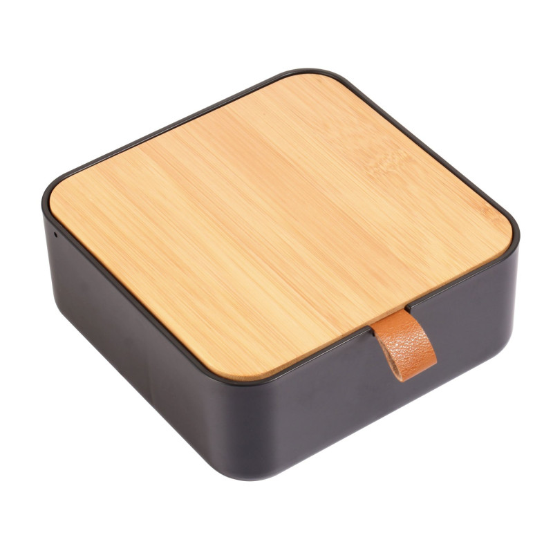 Lustro łazienkowe KLOG, 14x14x6cm, kol.czarny